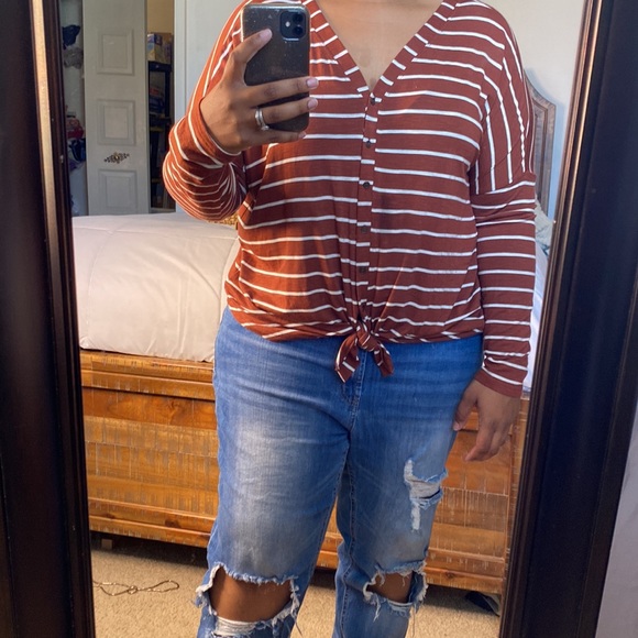 Long Sleeve Burnt Orange Top - Picture 7 of 7